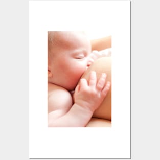 Newborn baby breastfeeding (F003/9201) Posters and Art